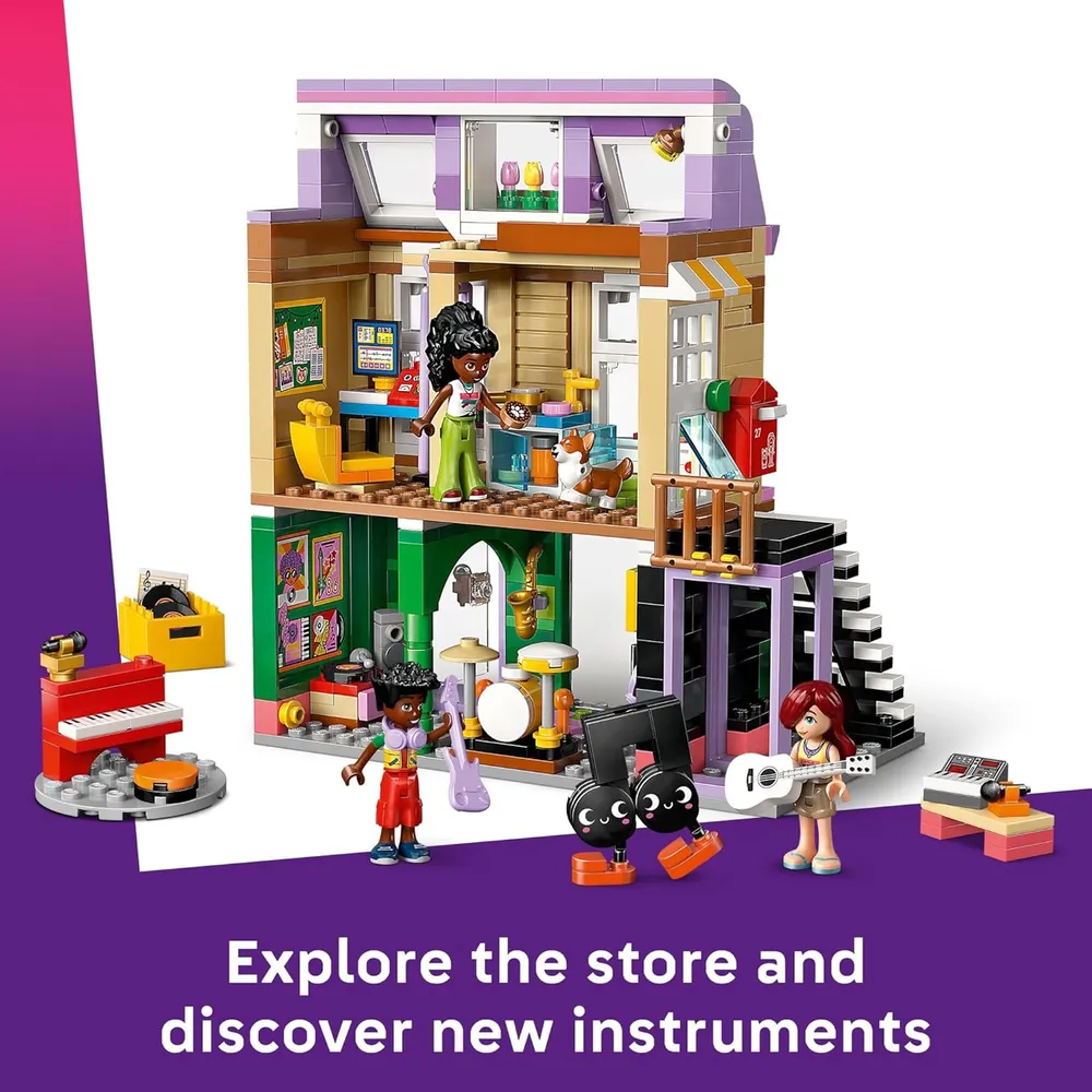 Lego Friends Tienda de música y edificio, juego interactivo y narración
