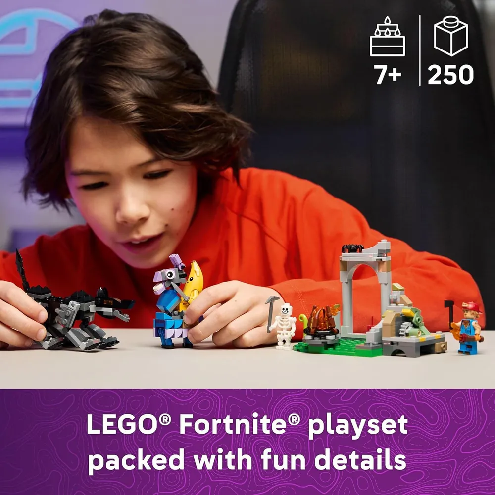 Lego Fortnite Campamento de Peely y Sparkplug, construcción y figuras