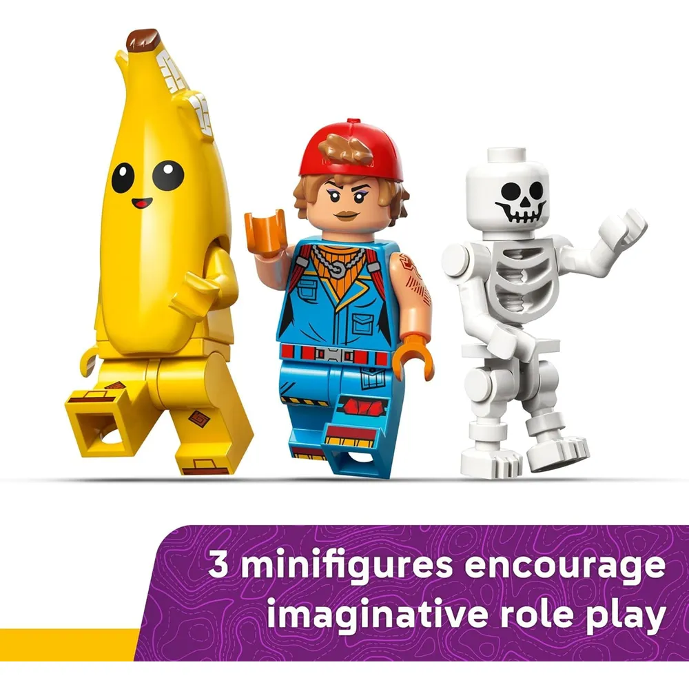 Lego Fortnite Campamento de Peely y Sparkplug, construcción y figuras