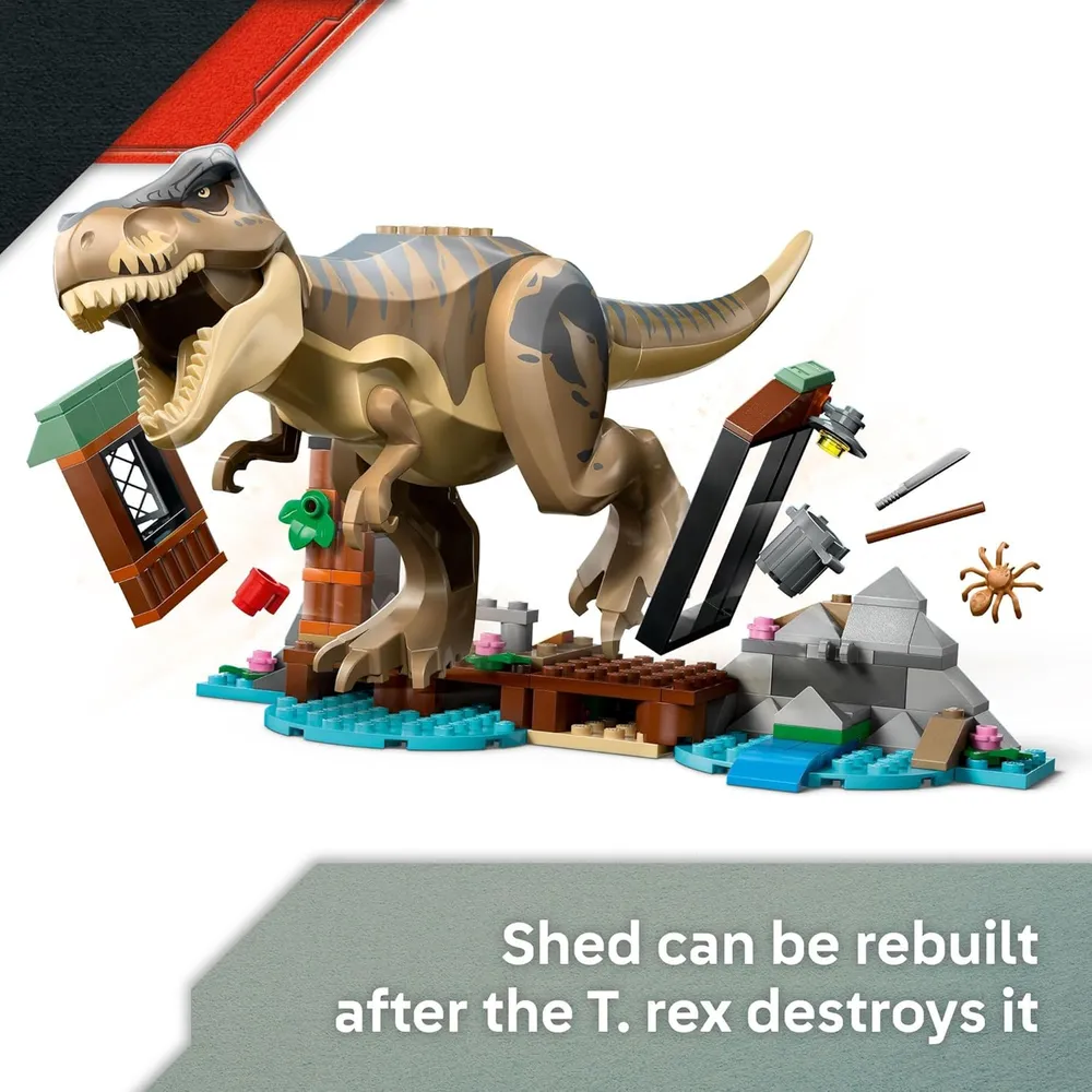 LEGO JURASSIC WORLD T. REX ESCAPE DEL RÍO CON BARCO Y MINIFIGURAS
