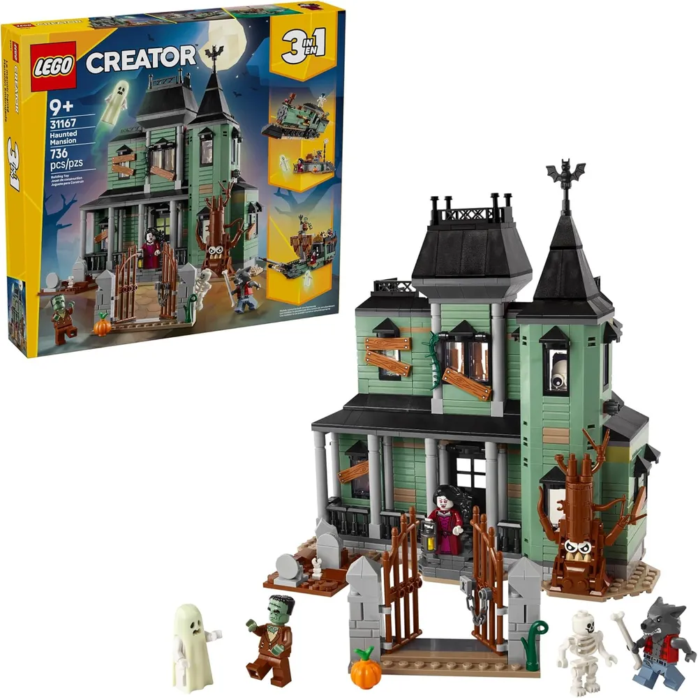 Lego Creator 3 en 1 Mansión Encantada, construcción de Halloween y juego