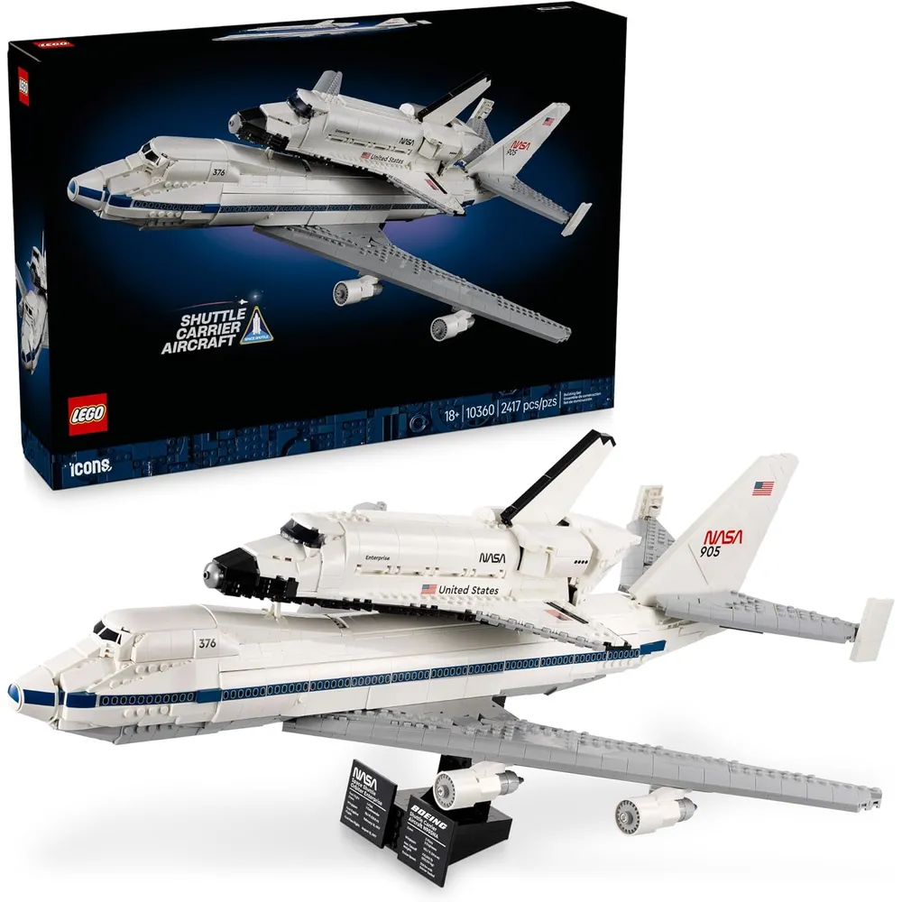 Lego Icons nave espacial y avión, kit de construcción para adultos