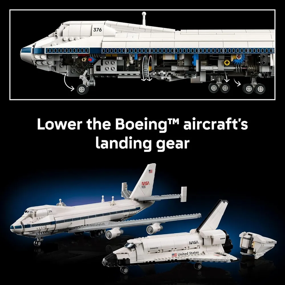 Lego Icons nave espacial y avión, kit de construcción para adultos