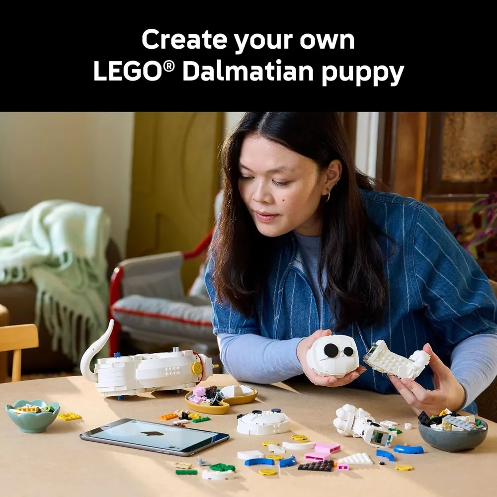 Lego Disney 101 Dálmatas, set coleccionable DIY con cachorros
