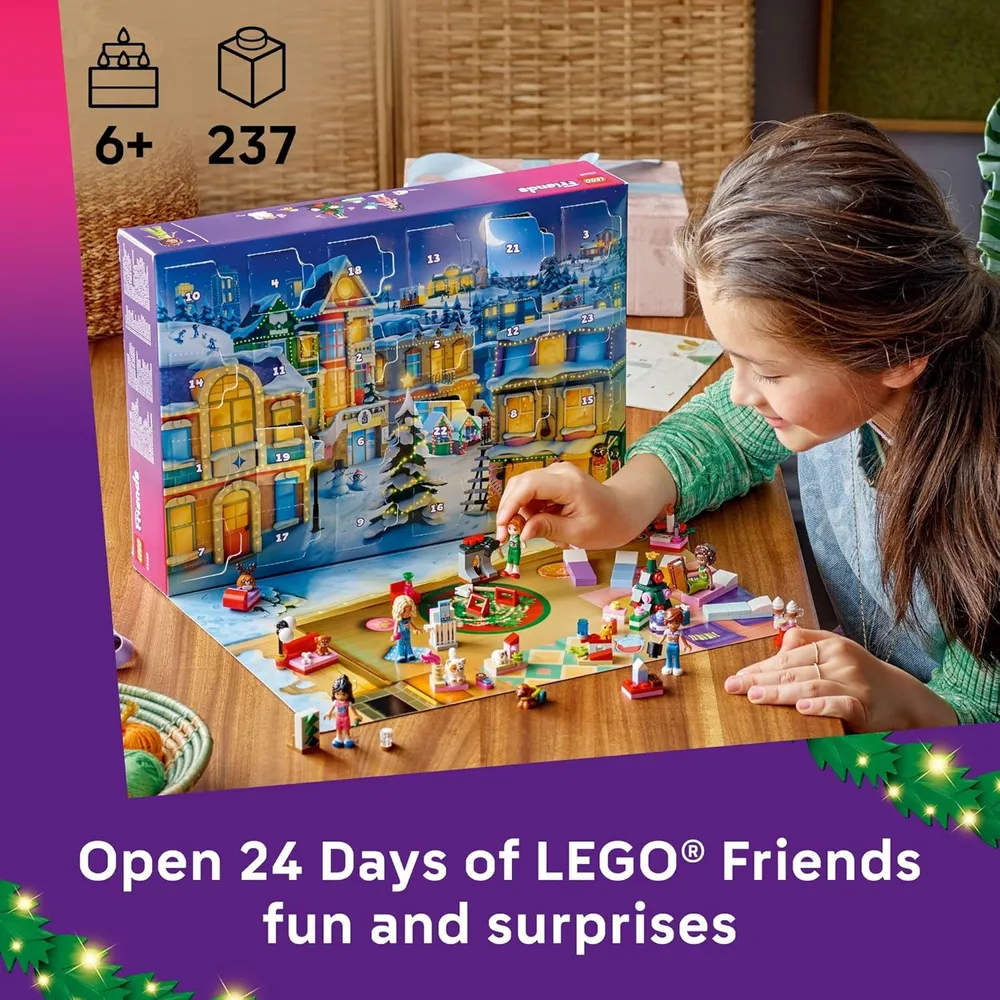 Calendario de Adviento Lego Friends 2025, 24 sorpresas con minimuñecas y mascotas