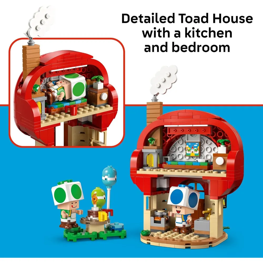Lego Super Mario Party en casa de Toad, set de construcción con figuras