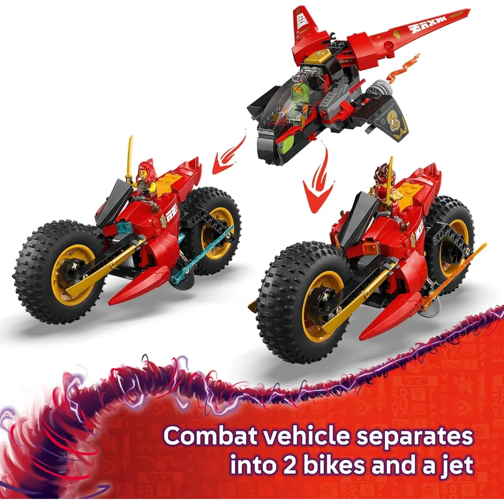 Vehículo de combate ninja Lego Ninjago 3 en 1, set de construcción con 6 minifiguras
