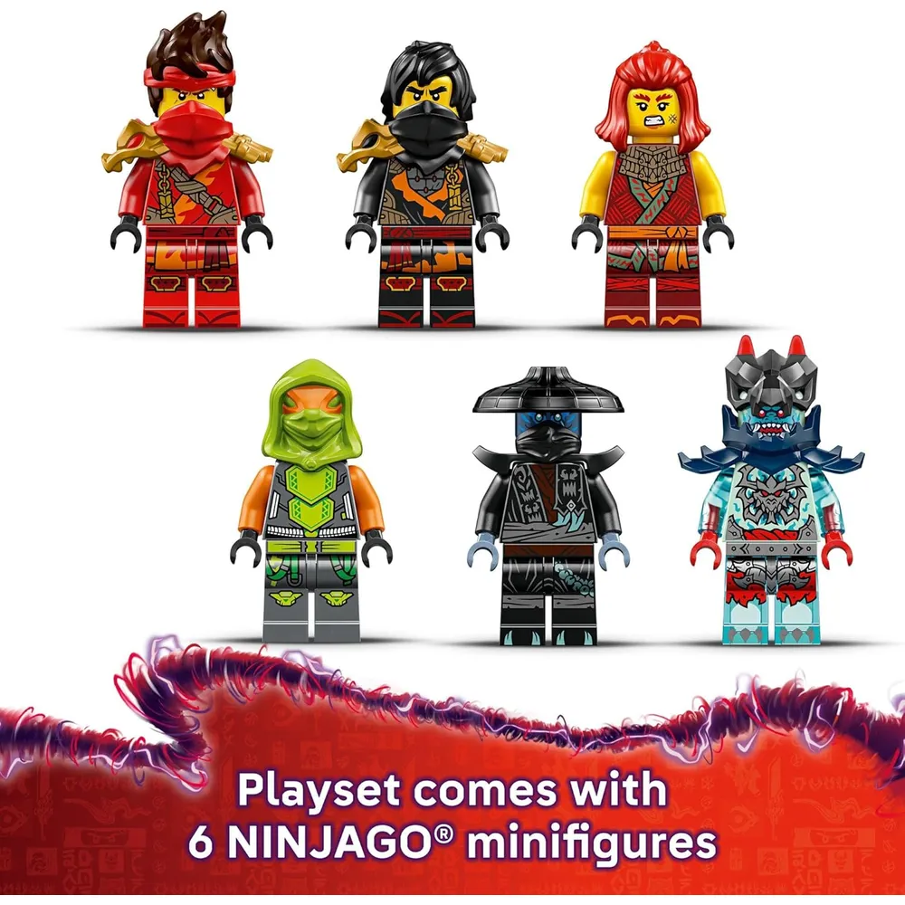 Vehículo de combate ninja Lego Ninjago 3 en 1, set de construcción con 6 minifiguras