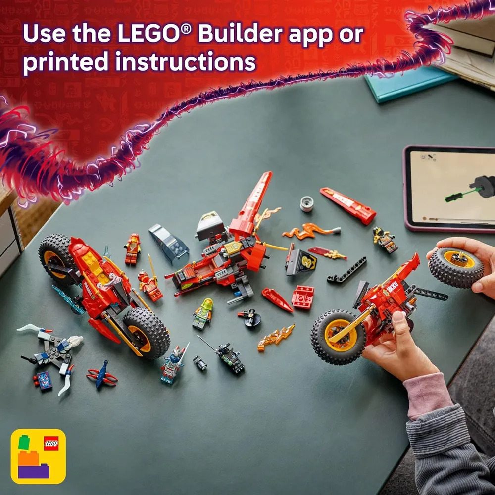 Vehículo de combate ninja Lego Ninjago 3 en 1, set de construcción con 6 minifiguras