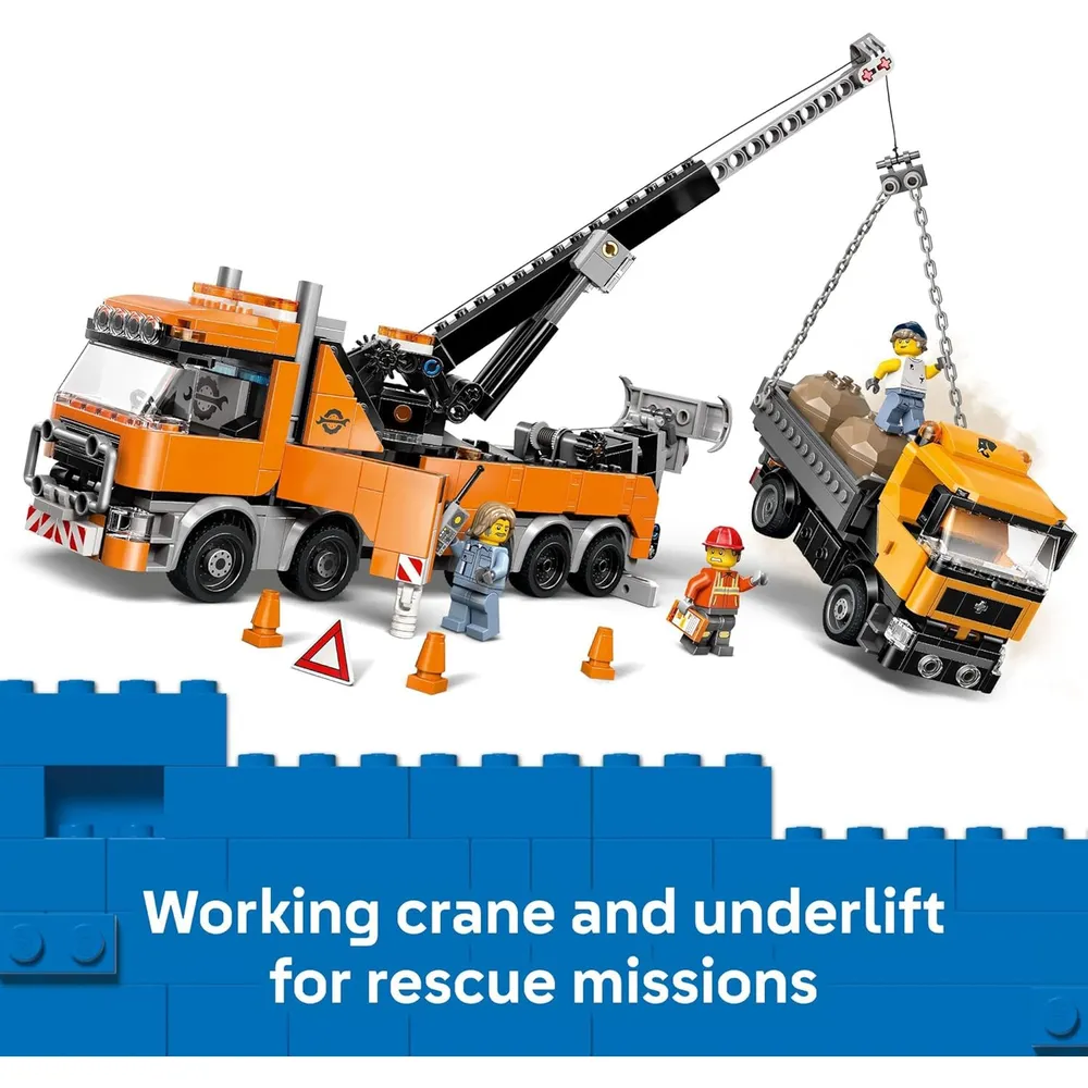 Camión grúa de rescate de gran tonelaje Lego City, set de construcción y simulación