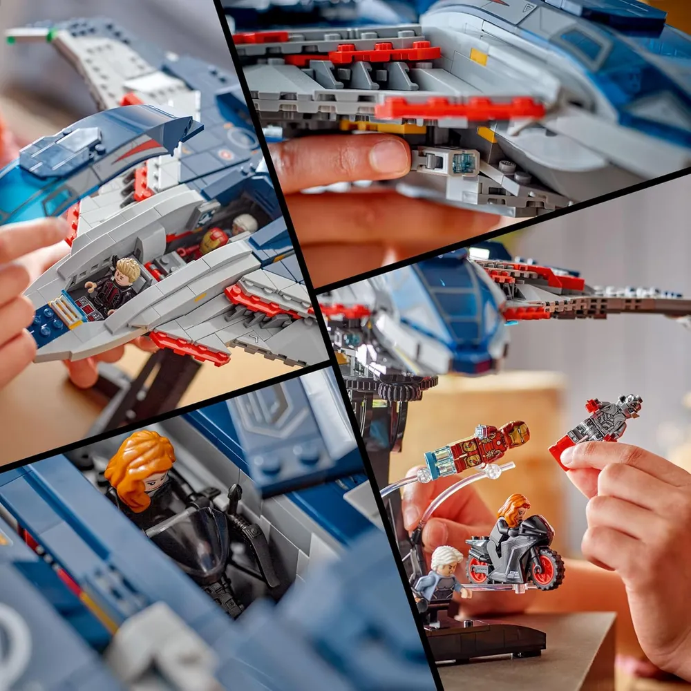 Lego Marvel Vengadores Quinjet de la era de Ultrón, set de construcción con 5 figuras