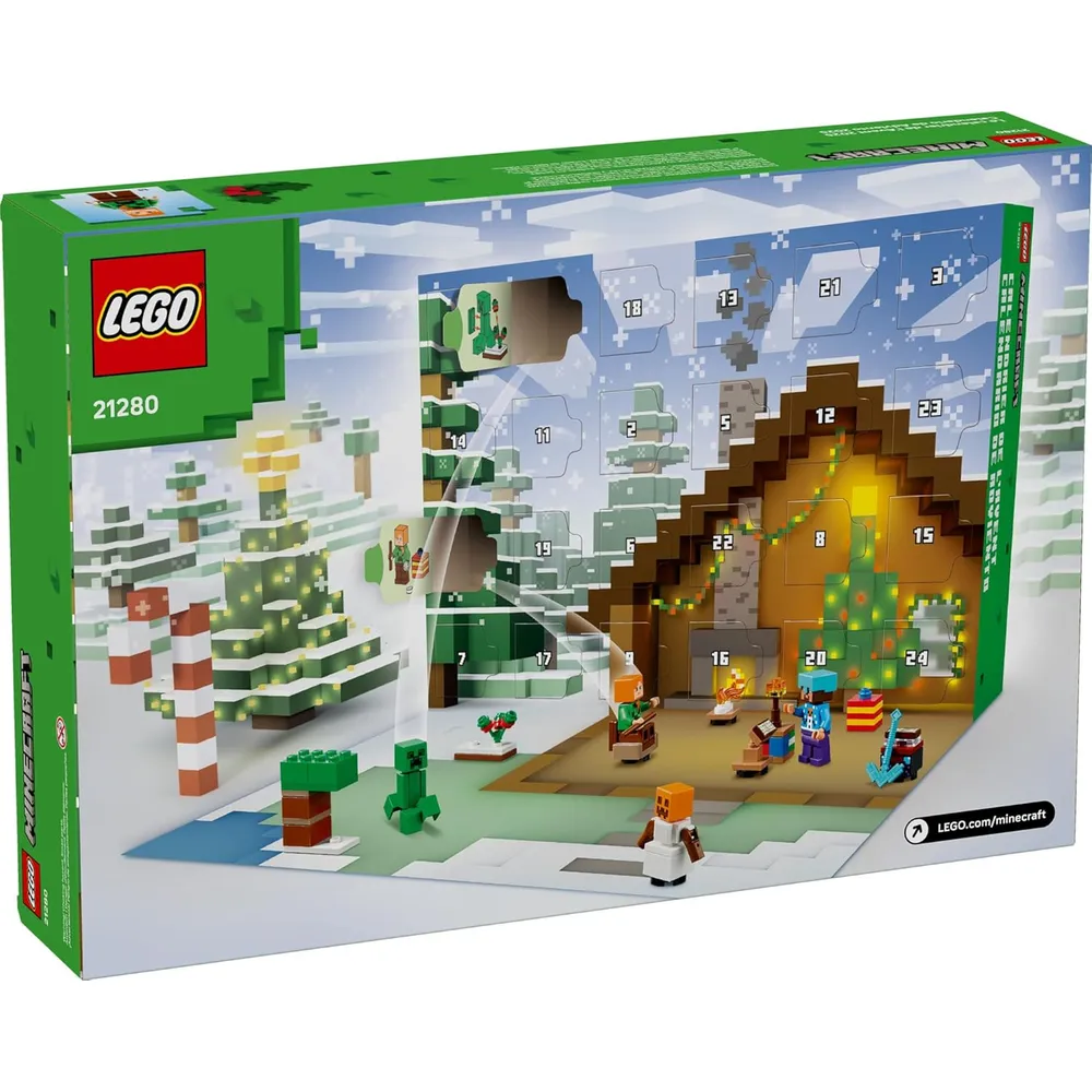 Calendario de Adviento Lego Minecraft 2025, set de construcción con 24 sorpresas y 8 minifiguras