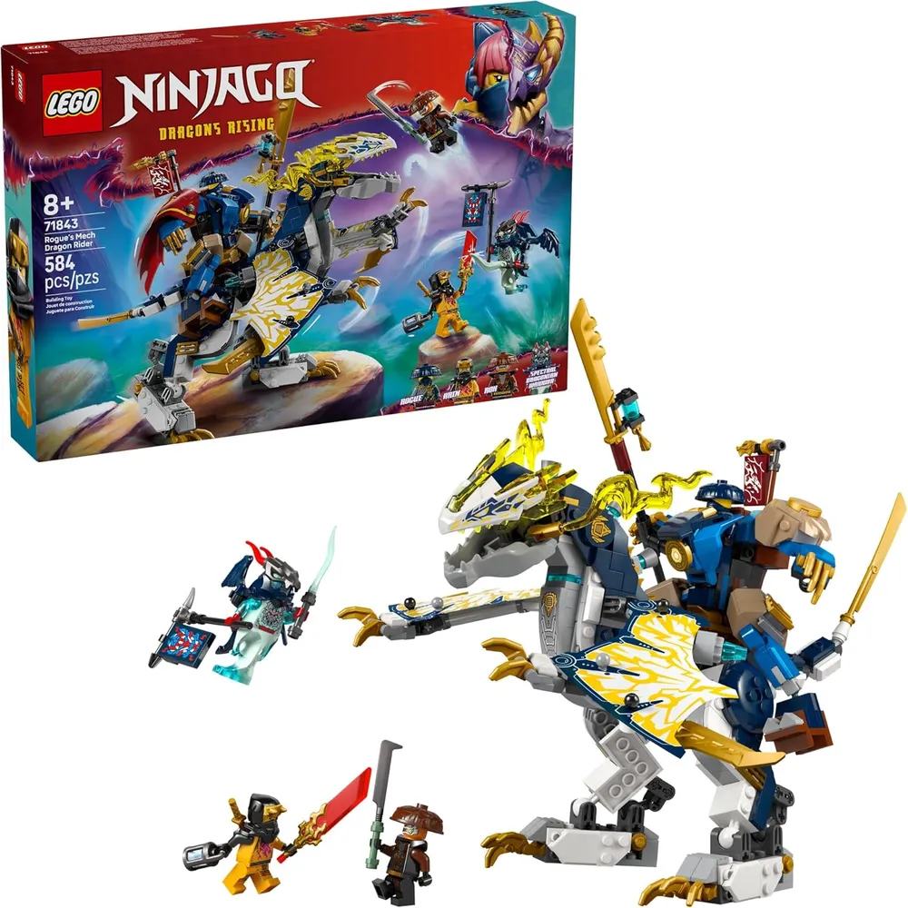 LEGO NINJAGO JINETE MECÁNICO DRAGÓN DE ROGUE CON 4 MINIFIGURAS