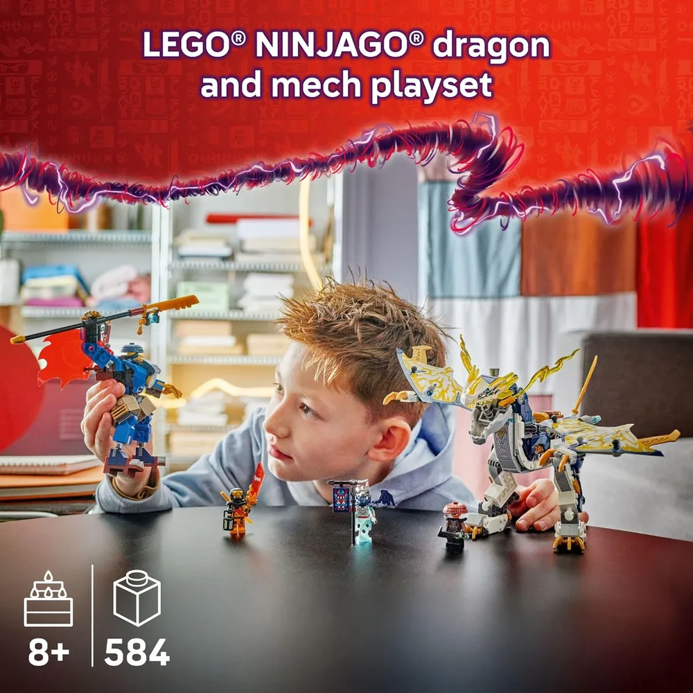 LEGO NINJAGO JINETE MECÁNICO DRAGÓN DE ROGUE CON 4 MINIFIGURAS