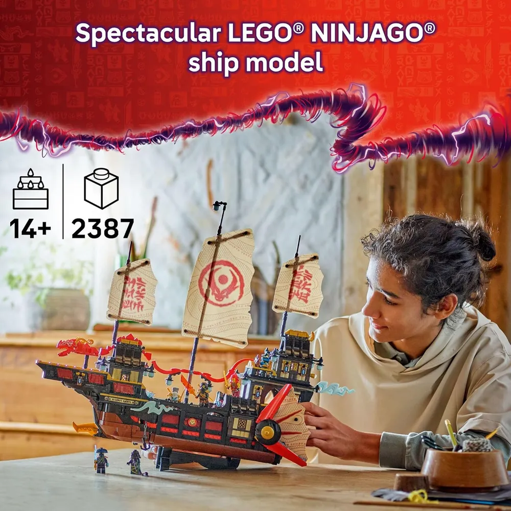 LEGO NINJAGO EL TEMPLO DE LA RECOMPENSA CON BARCO Y 6 MINIFIGURAS
