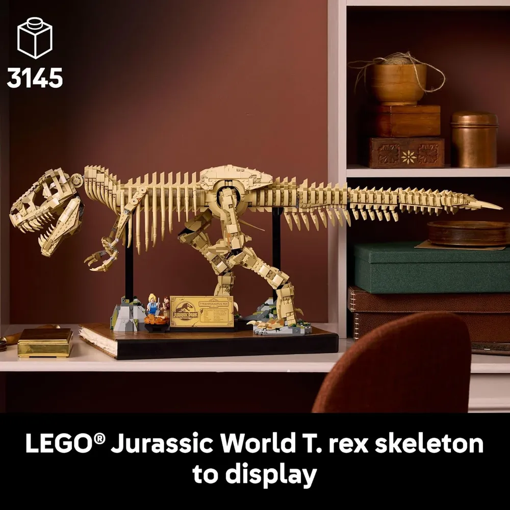 Fósiles Jurassic World T-Rex, Lego construcción para adultos, decoración coleccionable