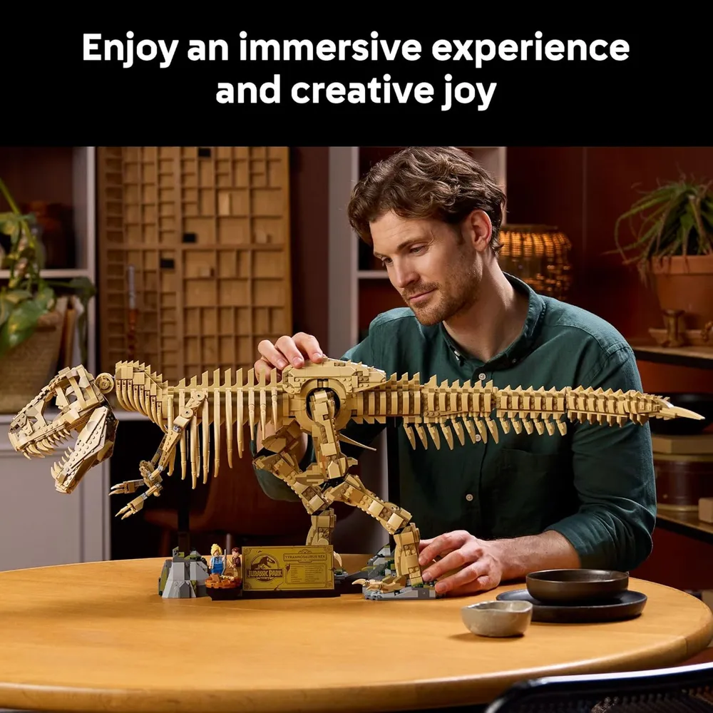 Fósiles Jurassic World T-Rex, Lego construcción para adultos, decoración coleccionable