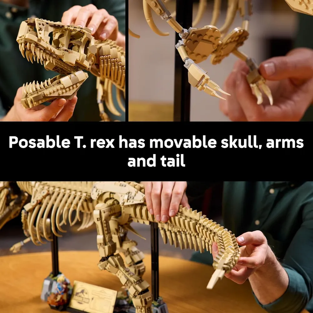 Fósiles Jurassic World T-Rex, Lego construcción para adultos, decoración coleccionable