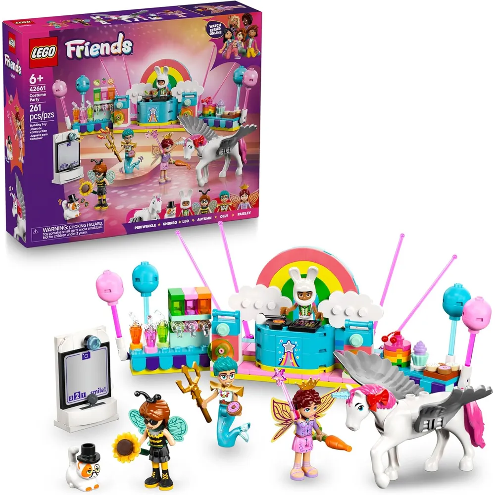 Lego Friends Fiesta de disfraces con unicornio y hada, construcción creativa