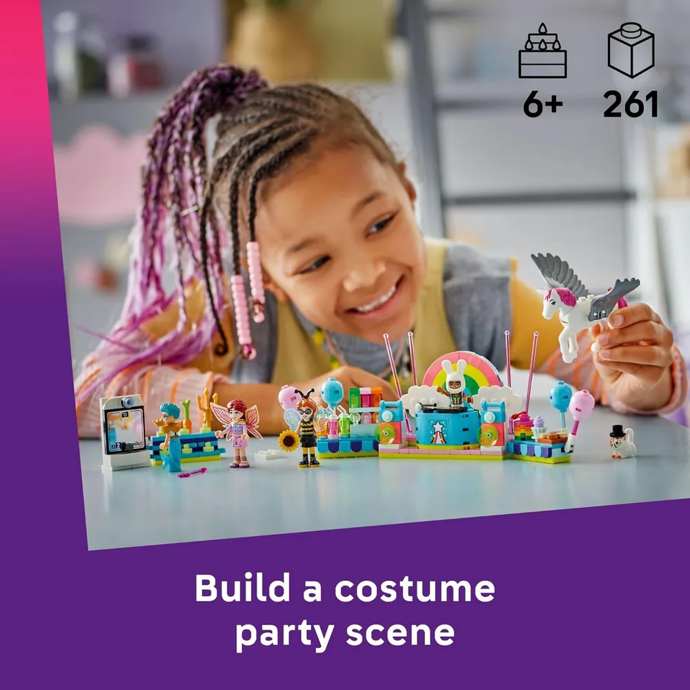 Lego Friends Fiesta de disfraces con unicornio y hada, construcción creativa