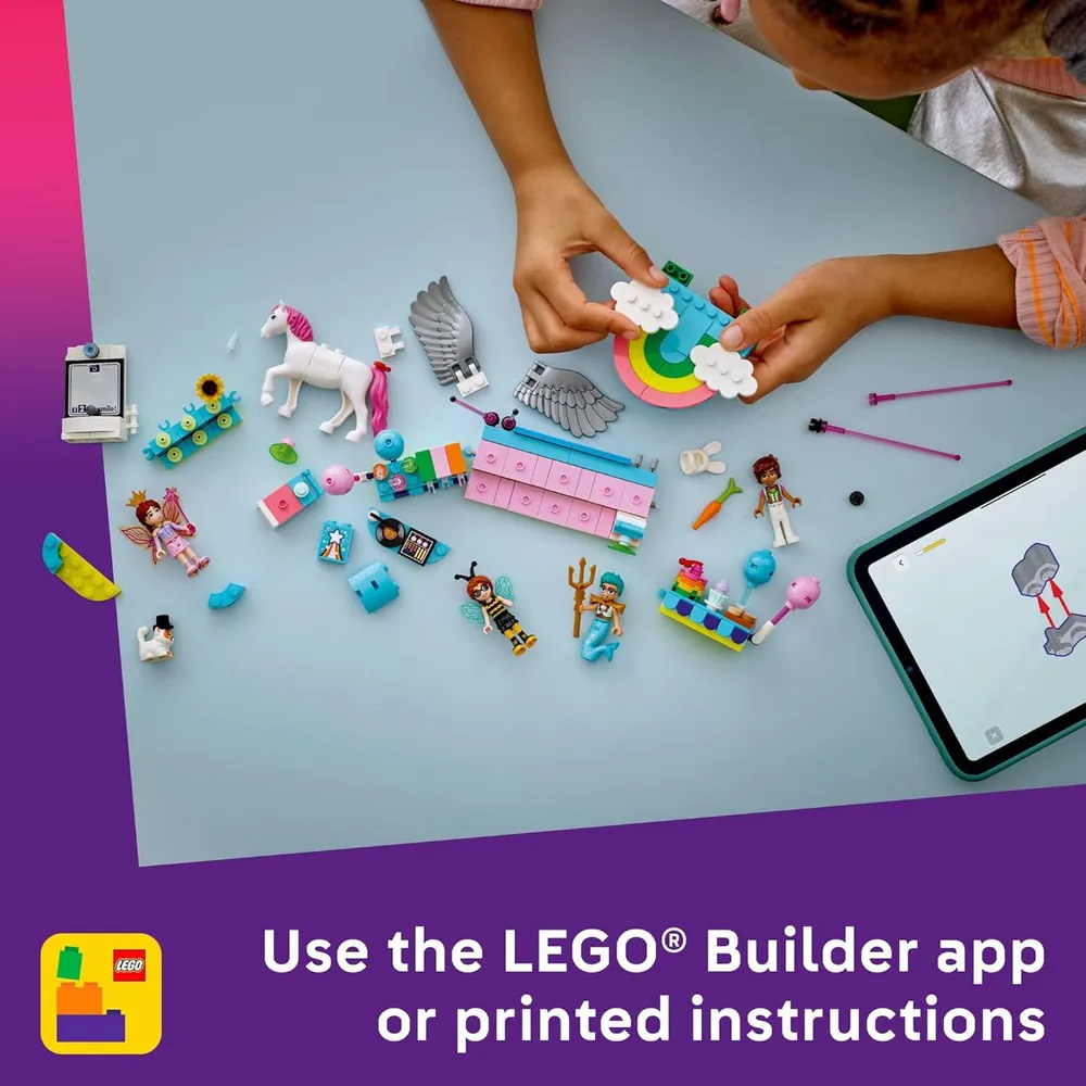 Lego Friends Fiesta de disfraces con unicornio y hada, construcción creativa