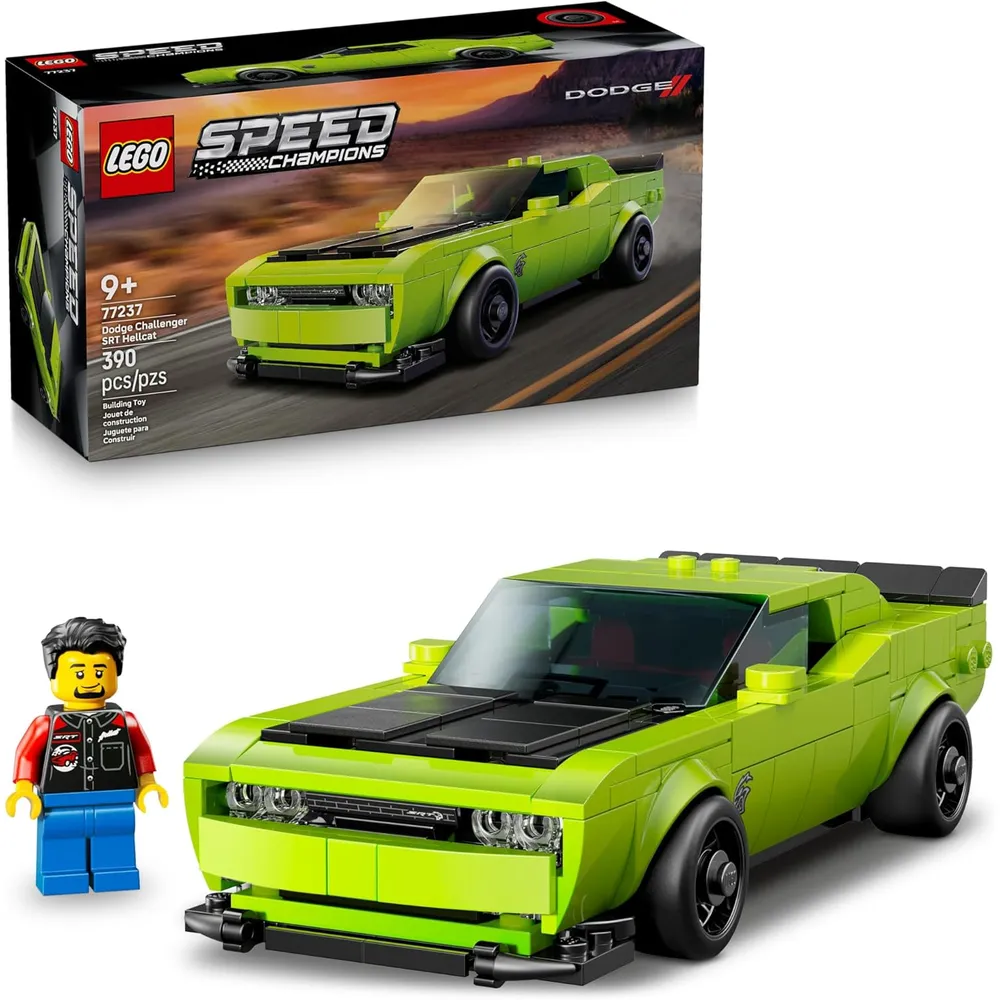 Lego Speed Champions Dodge Challenger SRT Hellcat, coche de juguete y construcción