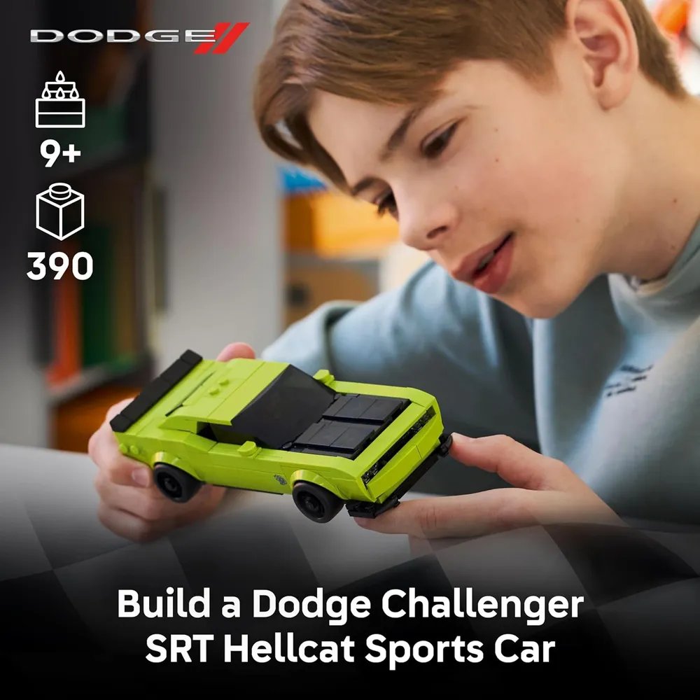 Lego Speed Champions Dodge Challenger SRT Hellcat, coche de juguete y construcción