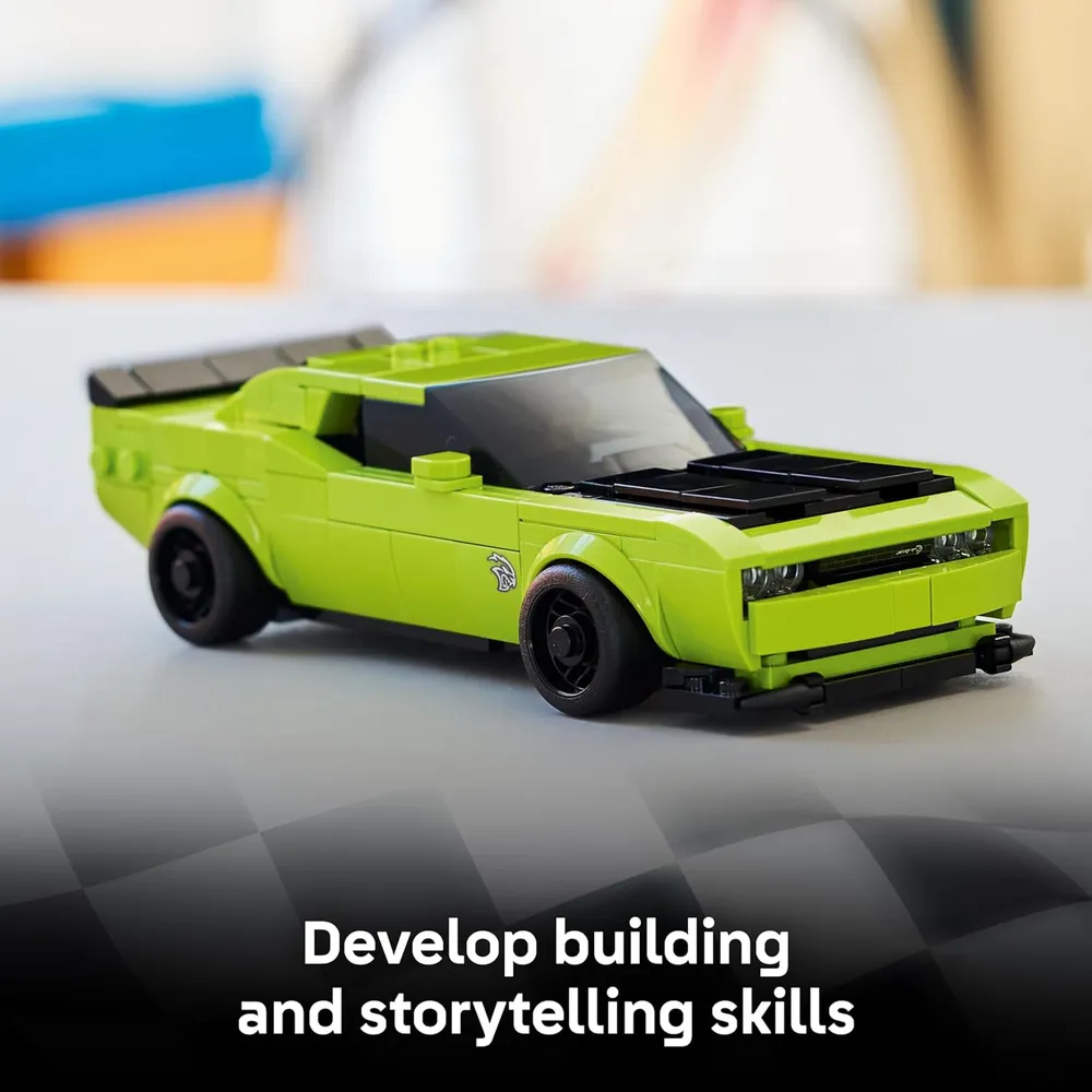 Lego Speed Champions Dodge Challenger SRT Hellcat, coche de juguete y construcción