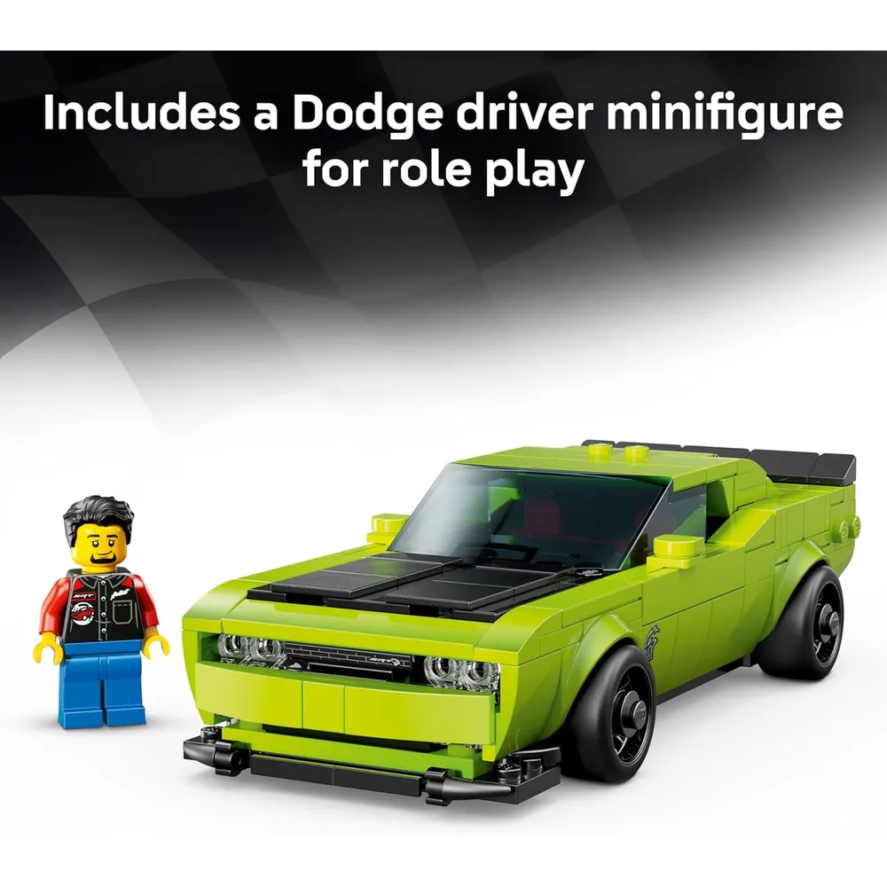 Lego Speed Champions Dodge Challenger SRT Hellcat, coche de juguete y construcción