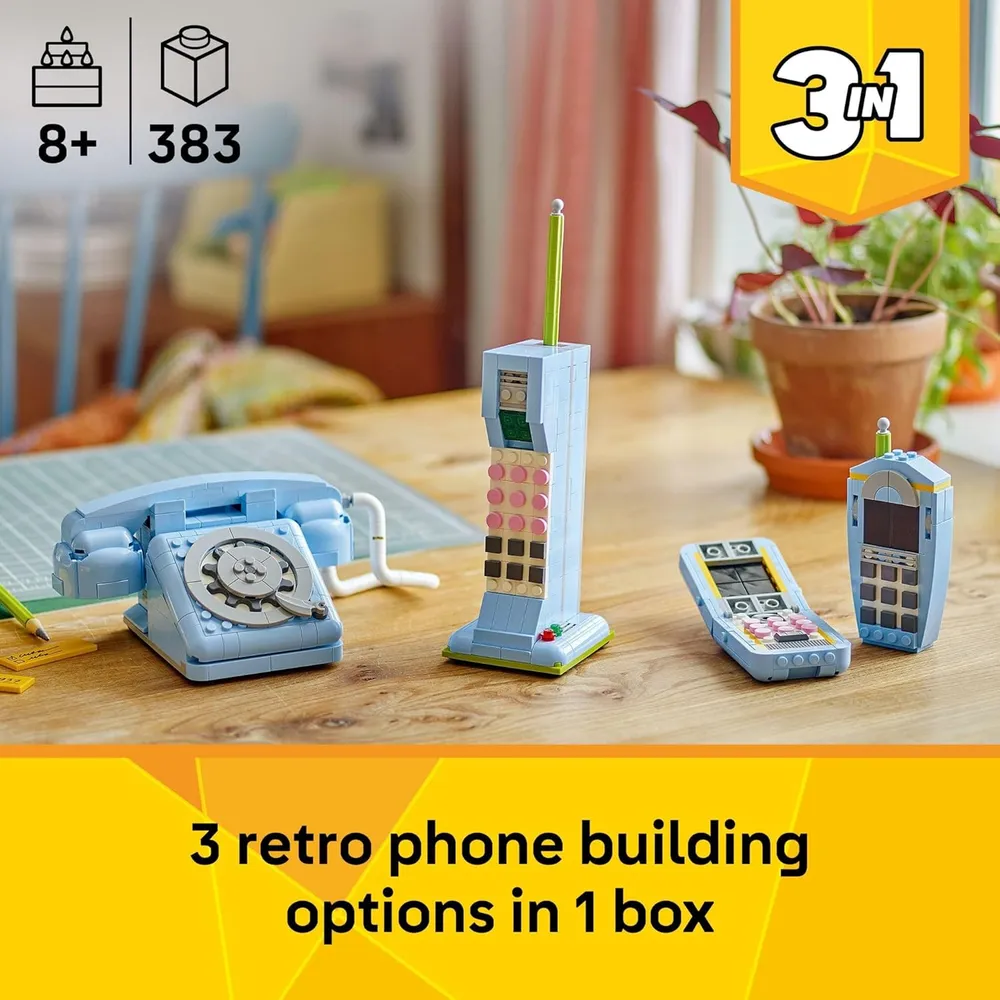 Lego Creator Teléfono retro 3 en 1, construcción y decoración para habitación