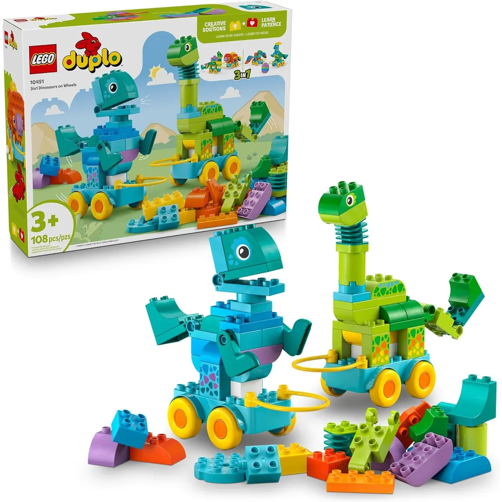 Lego Duplo Town Dinosaurios sobre ruedas, juego educativo y construcción