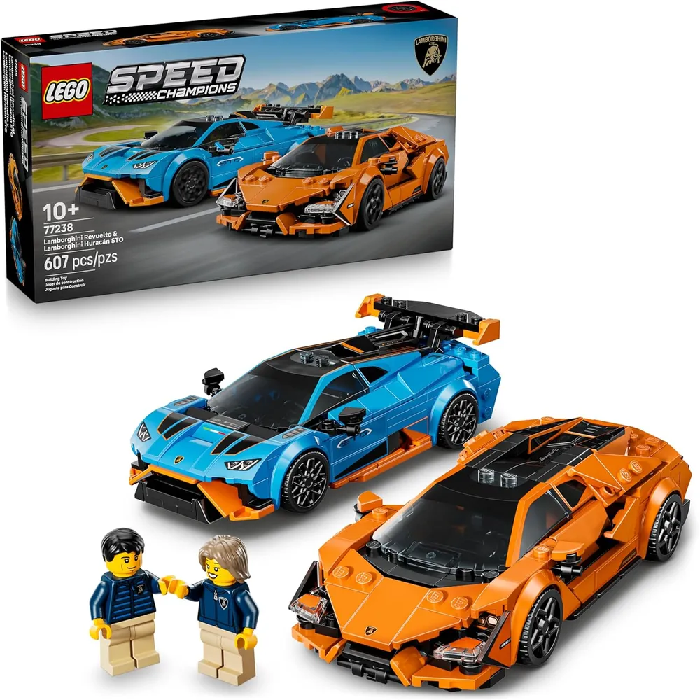Lego Speed Champions Lamborghini Revuelto y Huracán STO, coche de juguete