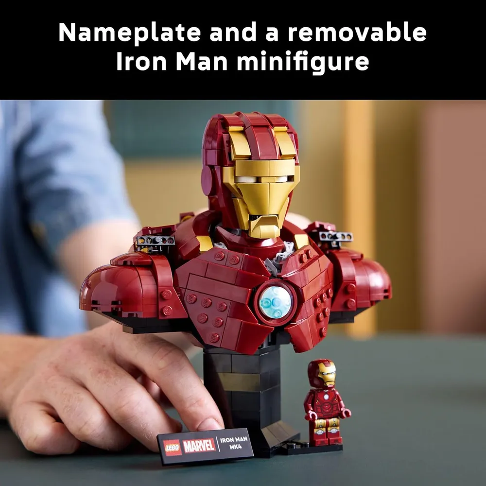 Lego Marvel Iron Man MK4, kit de construcción coleccionable con minifigura