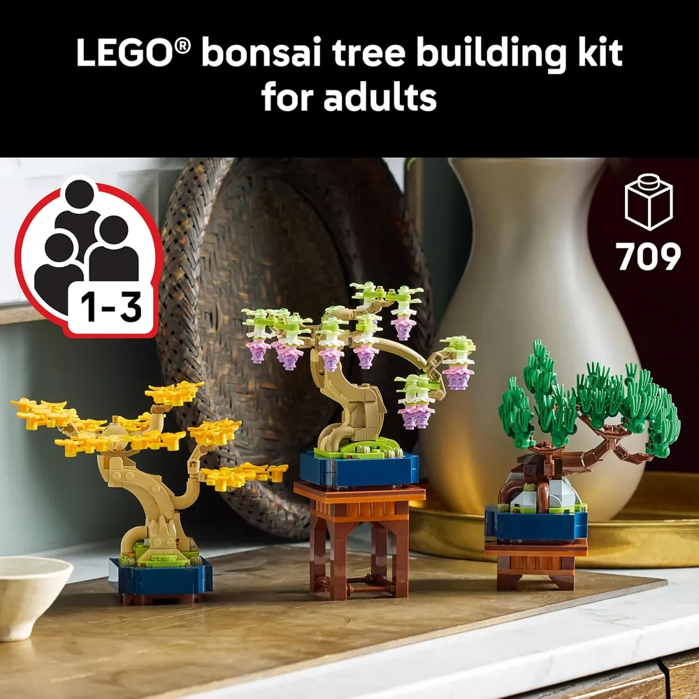Lego Botanicals Mini Bonsáis, construcción y decoración DIY para adultos