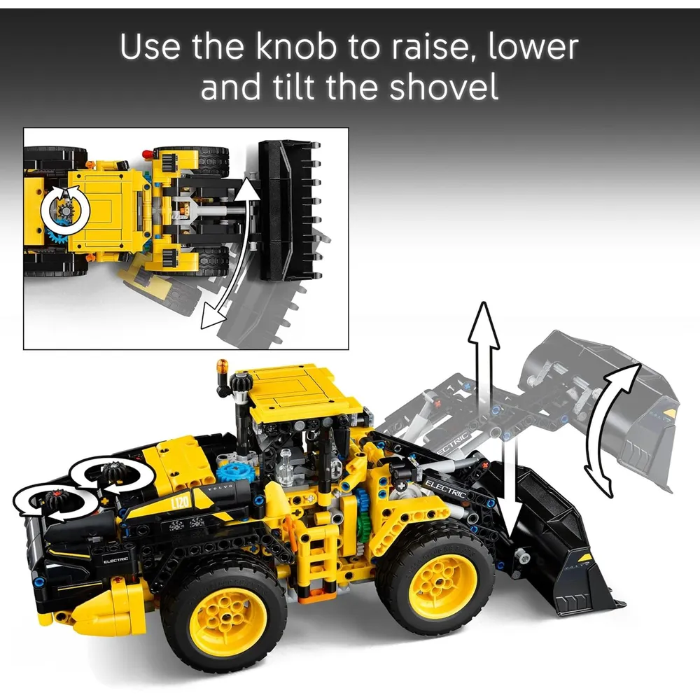 Lego Technic Volvo L120, cargadora eléctrica de ruedas para niños