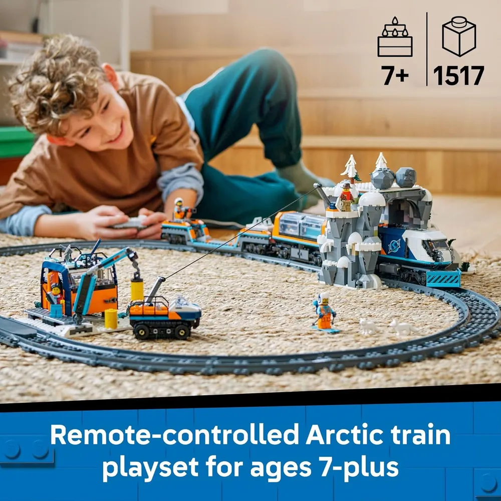 Lego City Tren Expreso Polar Ártico, construcción con 6 minifiguras