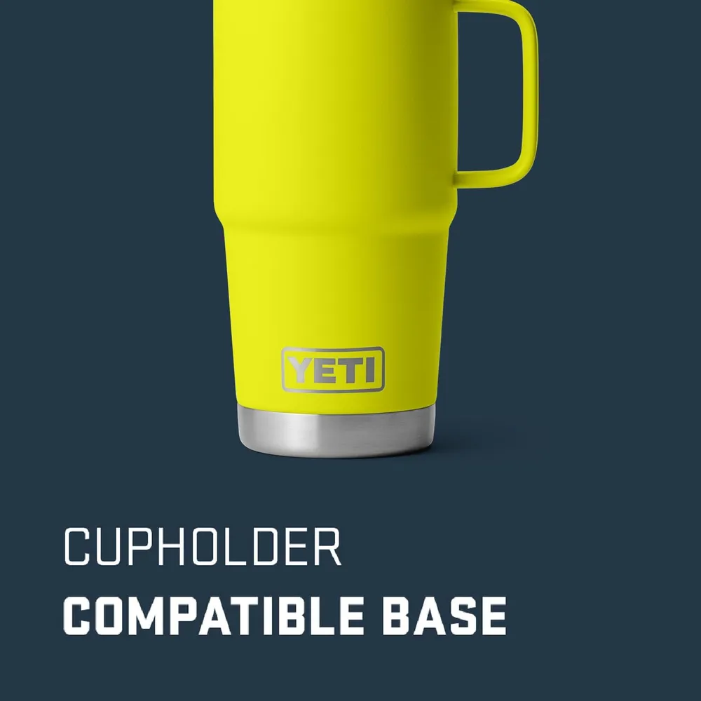 YETI Rambler Vaso de 20 oz de acero inoxidable y tapa Stronghold color amarillo neon