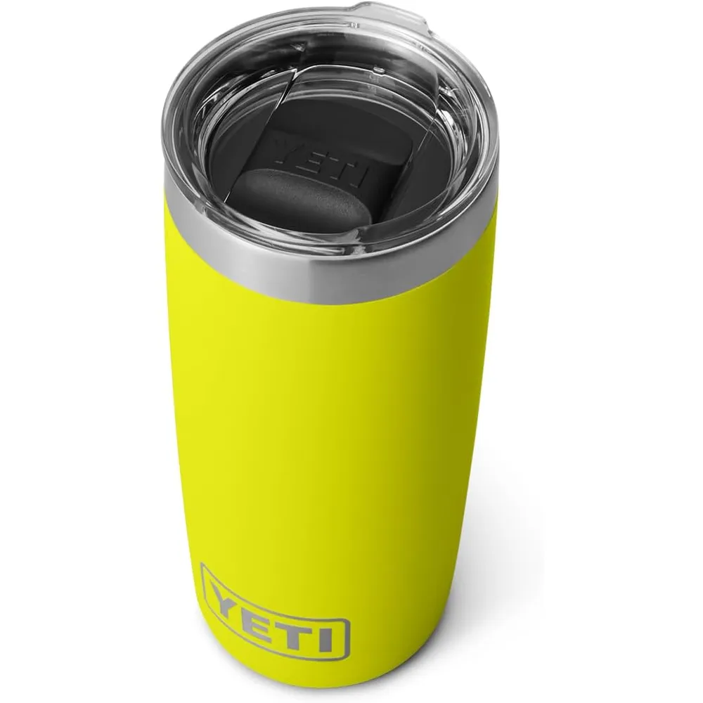 YETI Rambler Vaso de 10 oz de acero inoxidable y tapa MagSlider color amarillo
