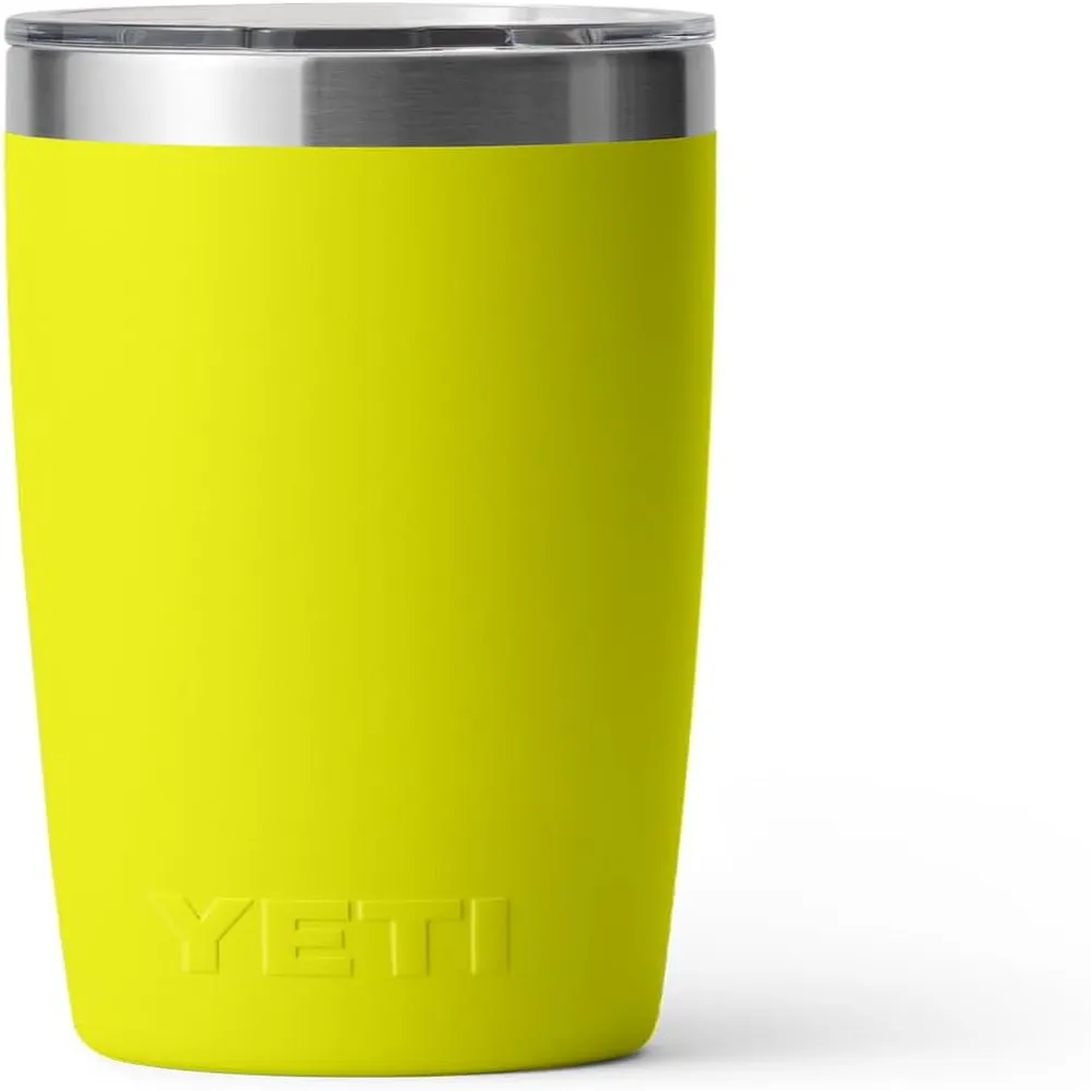 YETI Rambler Vaso de 10 oz de acero inoxidable y tapa MagSlider color amarillo