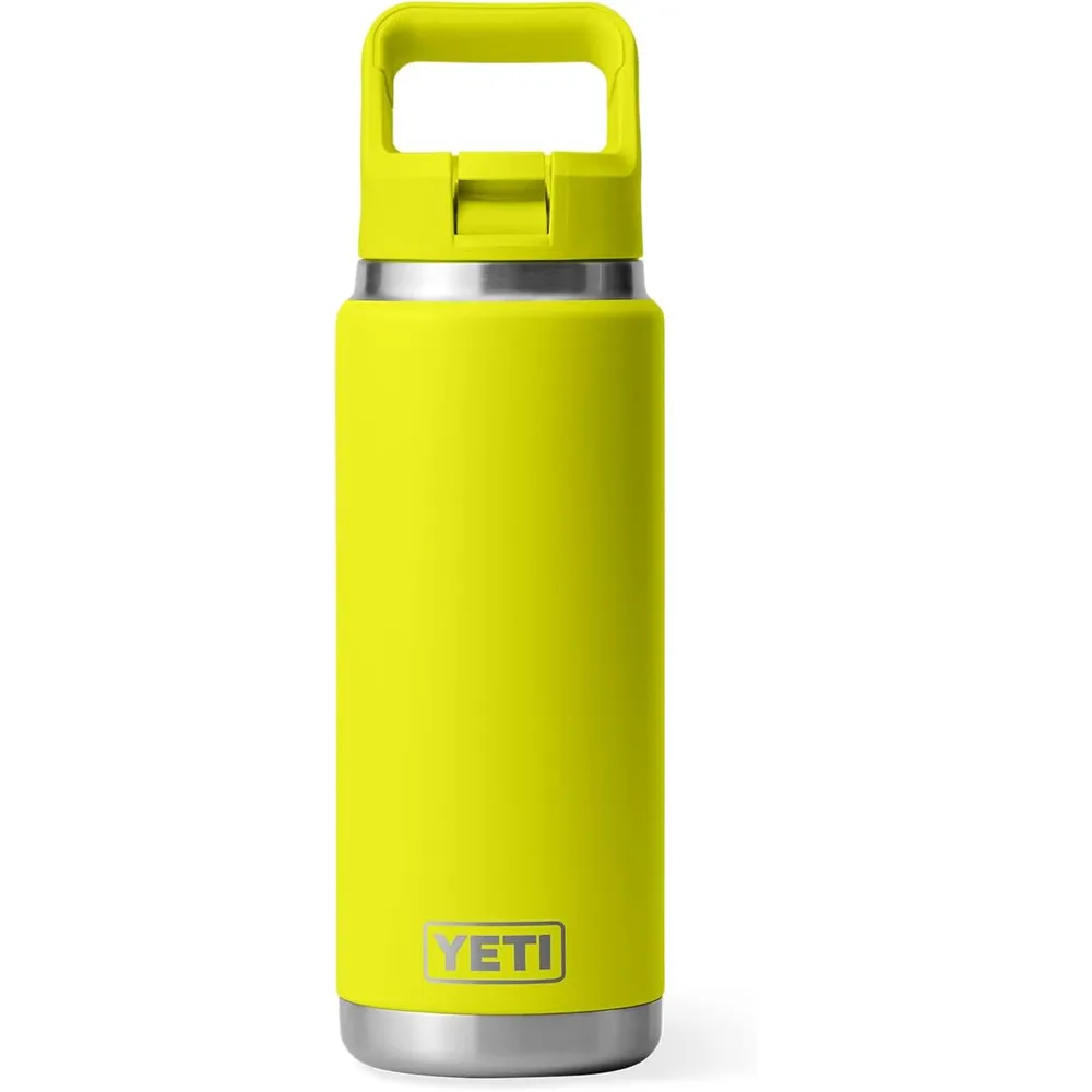 YETI Botella Rambler con Tapa de Cañita de 26 oz | Amarillo Neón