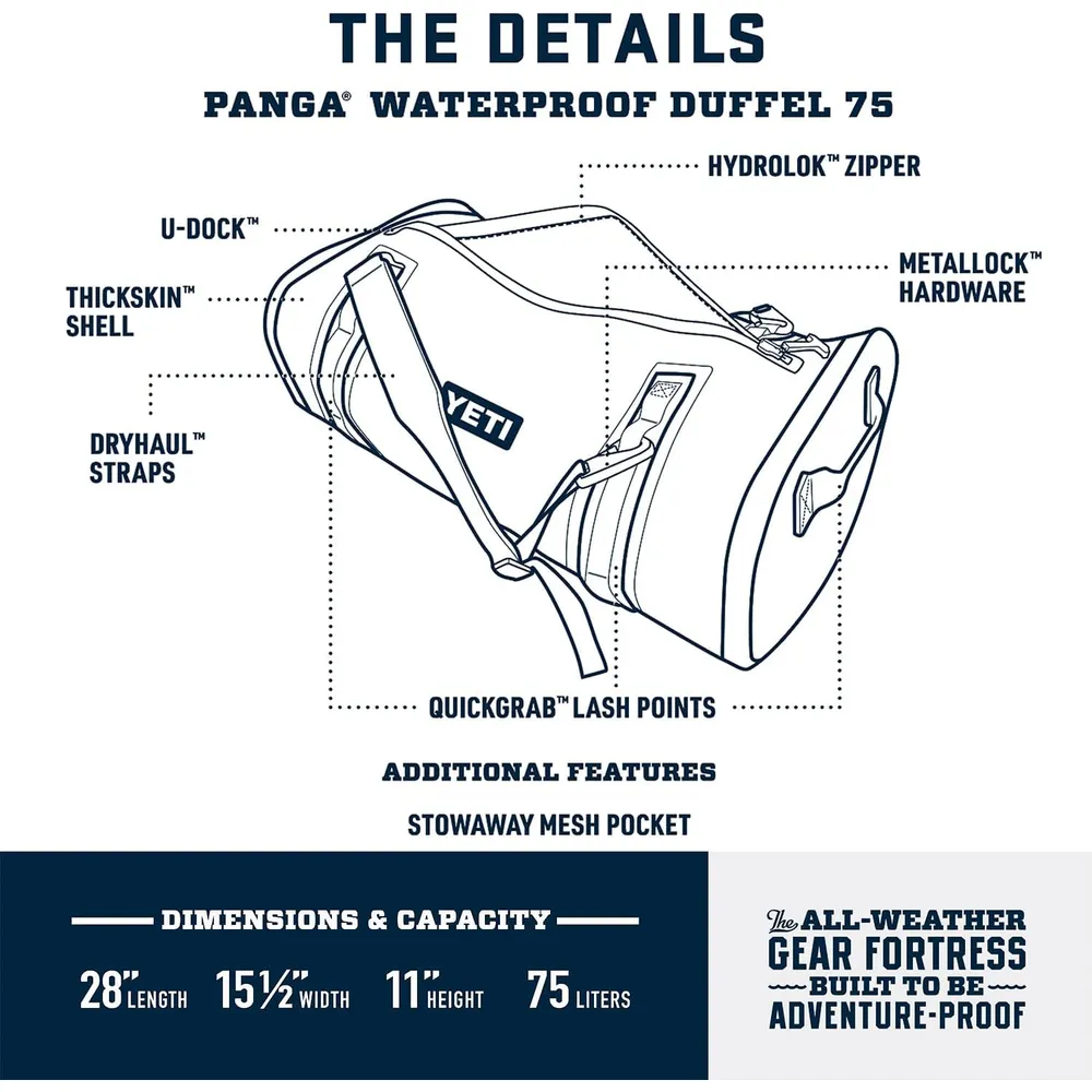 YETI Panga 75  Bolsa de Lona Hemética e Impermiable | Amarillo Neón