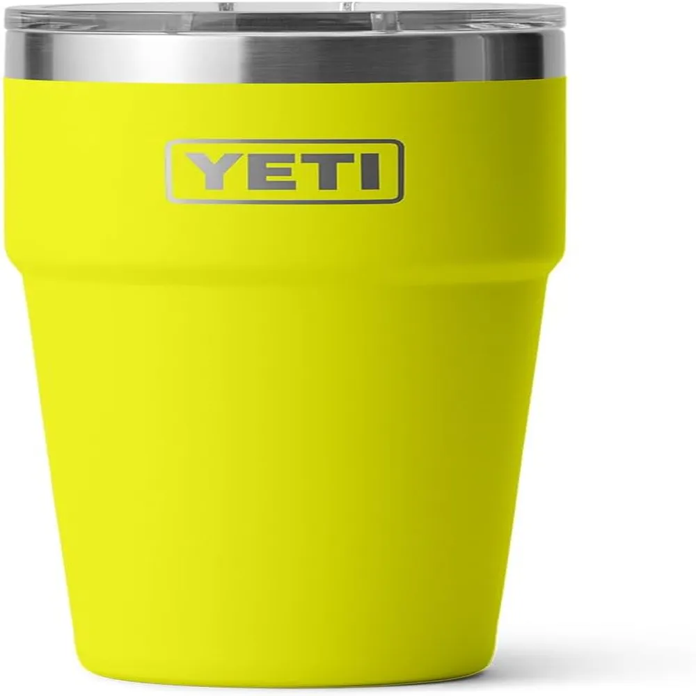 YETI Rambler Vaso de 20 oz de acero inoxidable y tapa MagSlider color negro amarillo