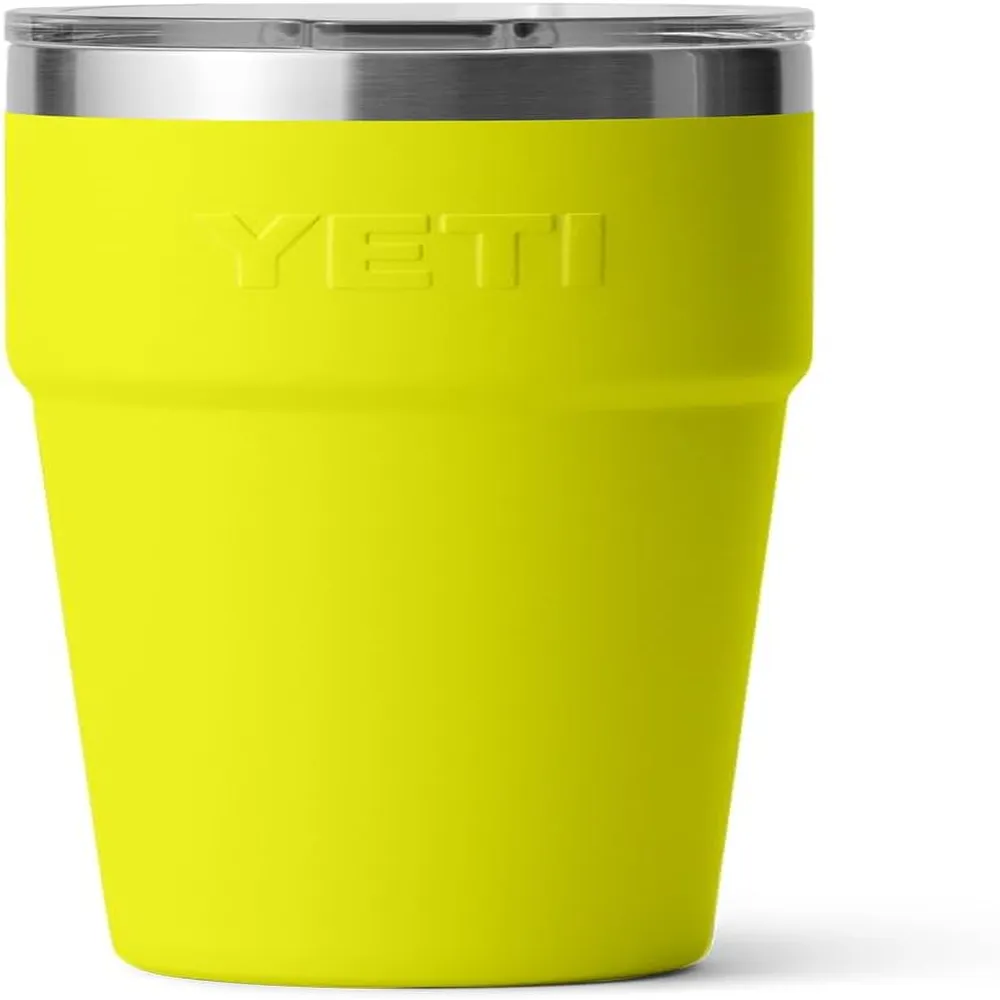 YETI Rambler Vaso de 20 oz de acero inoxidable y tapa MagSlider color negro amarillo