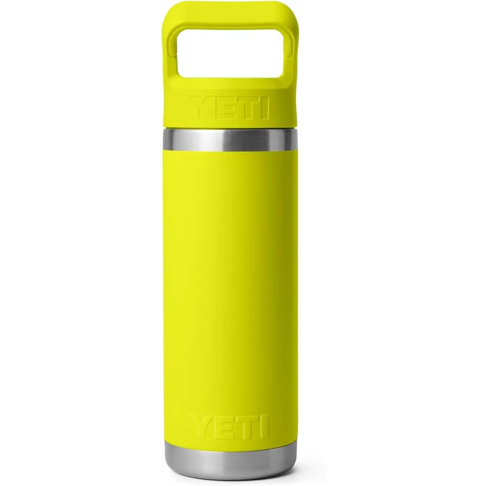 YETI Botella Rambler con Tapa de Cañita de 18 oz | Amarillo Neón