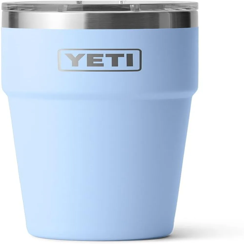 YETI Rambler Vaso de 20 oz de acero inoxidable y tapa MagSlider color negro celeste