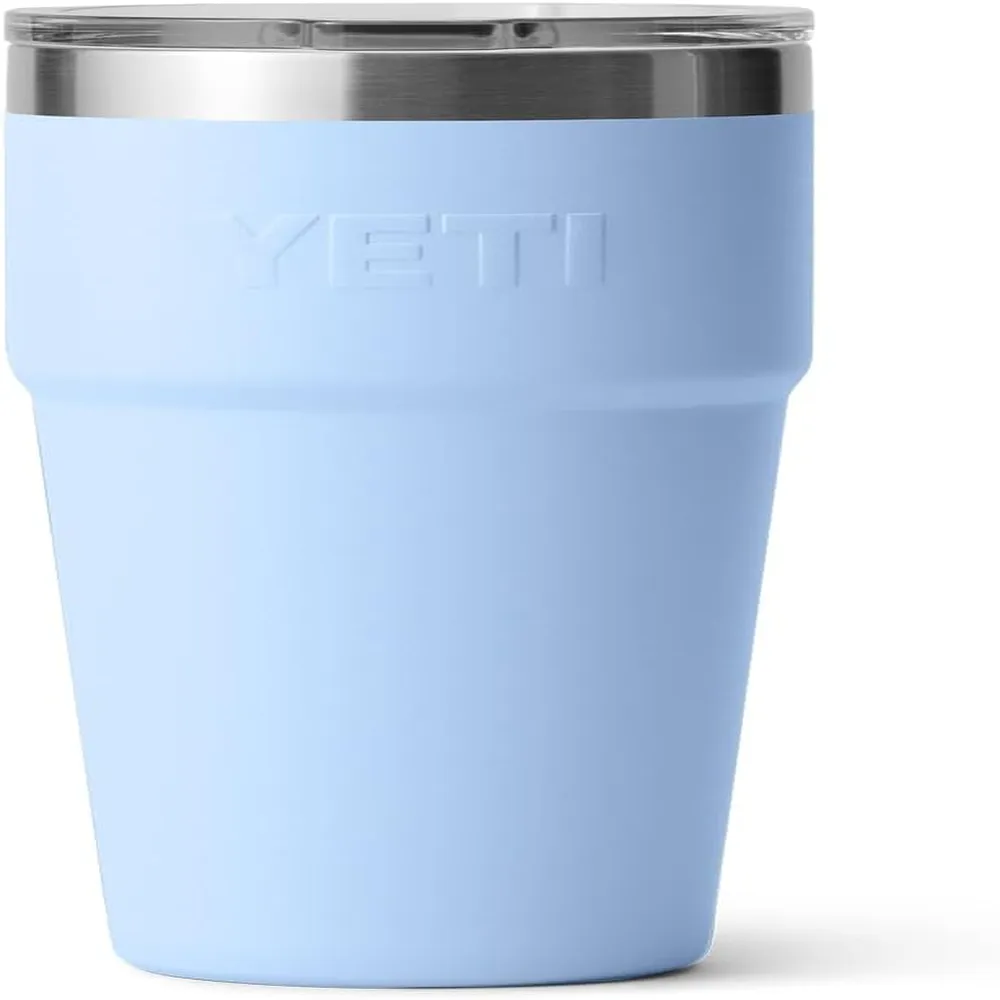 YETI Rambler Vaso de 20 oz de acero inoxidable y tapa MagSlider color negro celeste