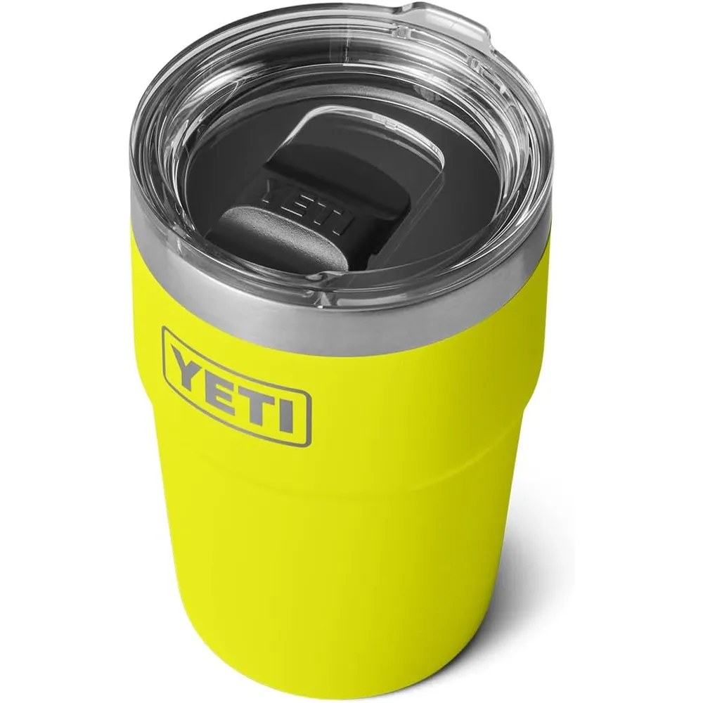 YETI Rambler Vaso de 16 oz de acero inoxidable con tapa MagSlider color amarillo