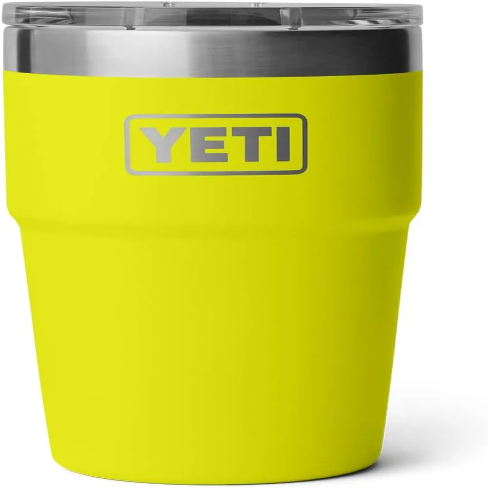 YETI Rambler Vaso de 16 oz de acero inoxidable con tapa MagSlider color amarillo