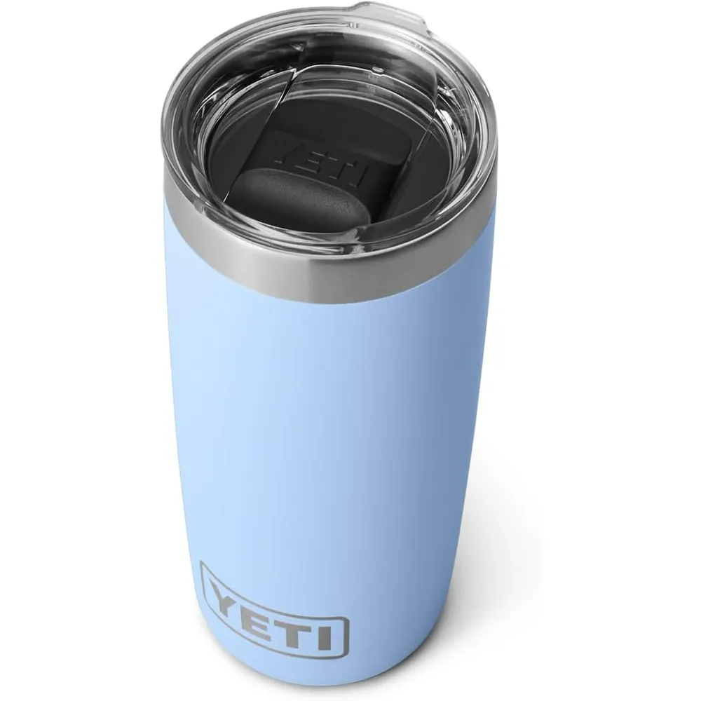 YETI Rambler Vaso de 10 oz de acero inoxidable y tapa MagSlider color celeste