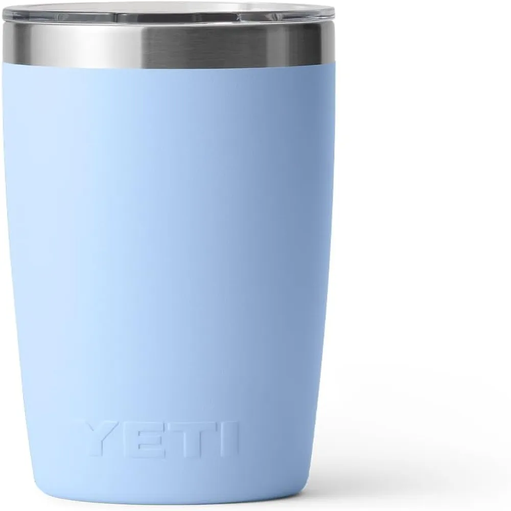 YETI Rambler Vaso de 10 oz de acero inoxidable y tapa MagSlider color celeste